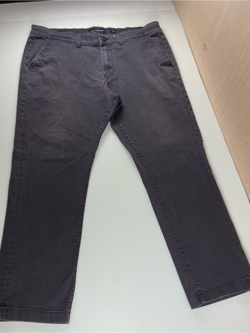 Lucky Brand Men’s Gray Stretch Chino Pants 38x30 Straight Leg